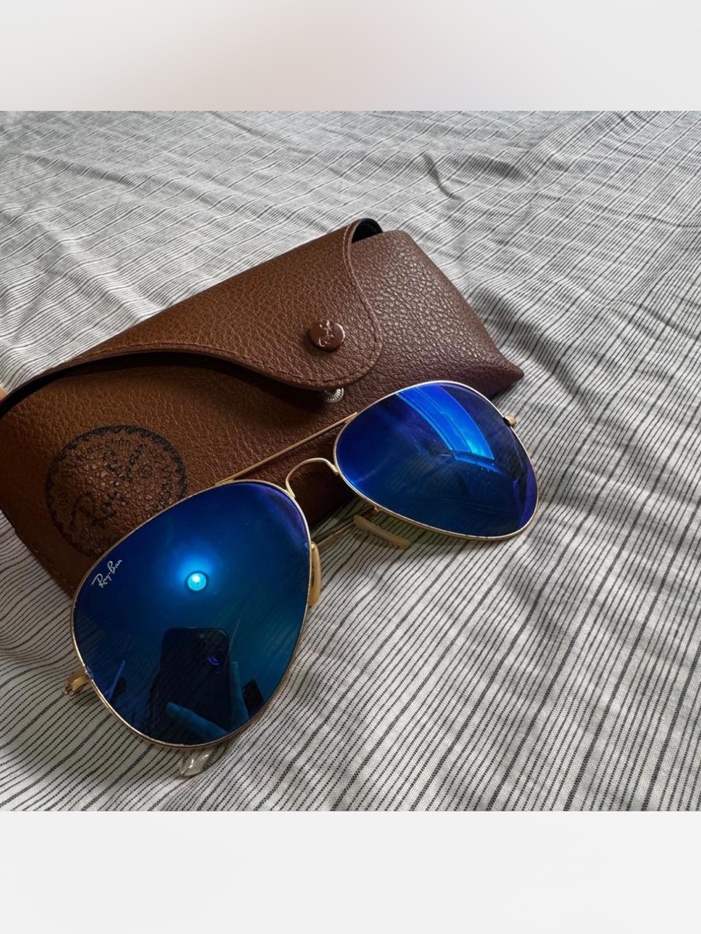 Ray-Ban Men’s Blue Aviator Sunglasses
